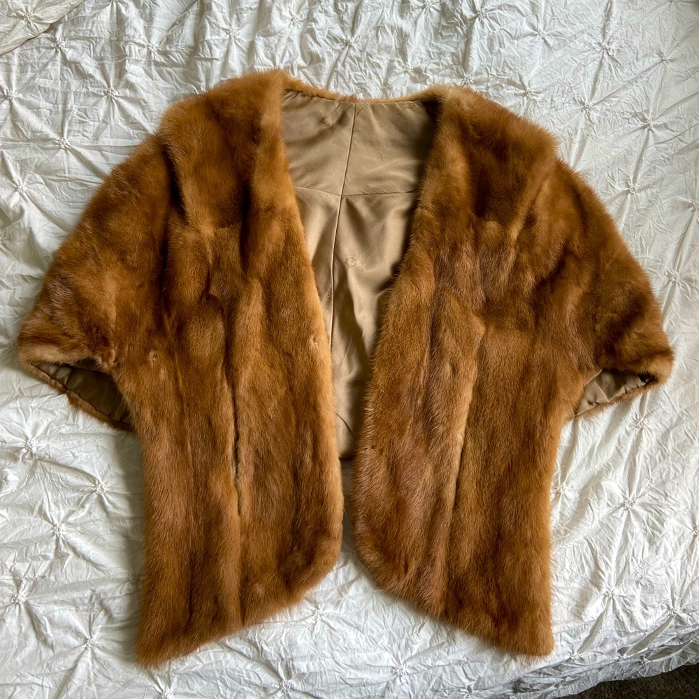 Vintage fur throw over